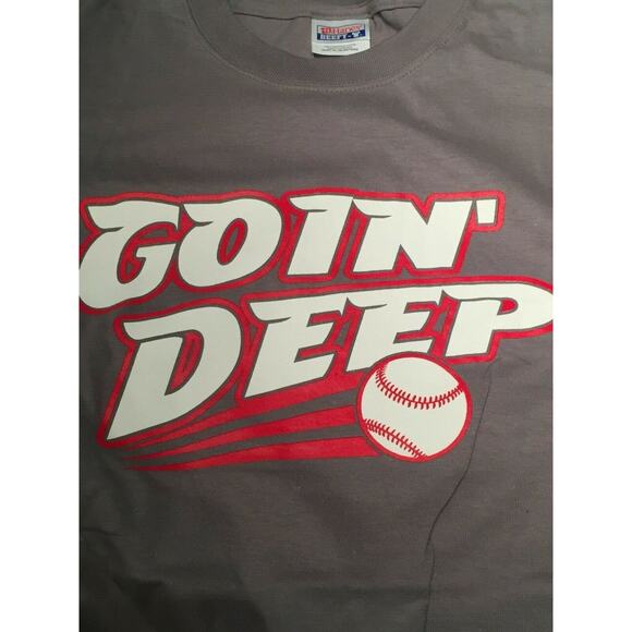 Going Deep Baseball Tee Shirt Base Ball Soft Softball Short Sleeve T Go Goin XL - Picture 6 of 6